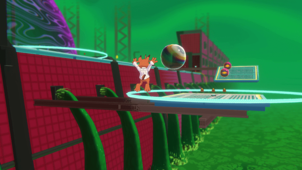 Captura de tela do jogo em Bubsy 4D