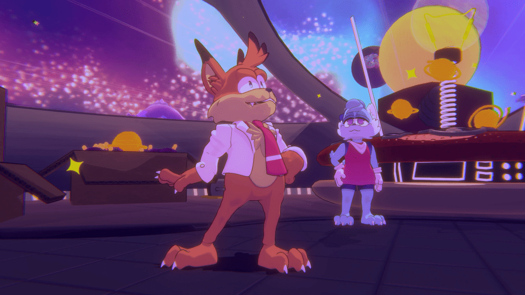 Uma captura de tela do Bubsy 4D