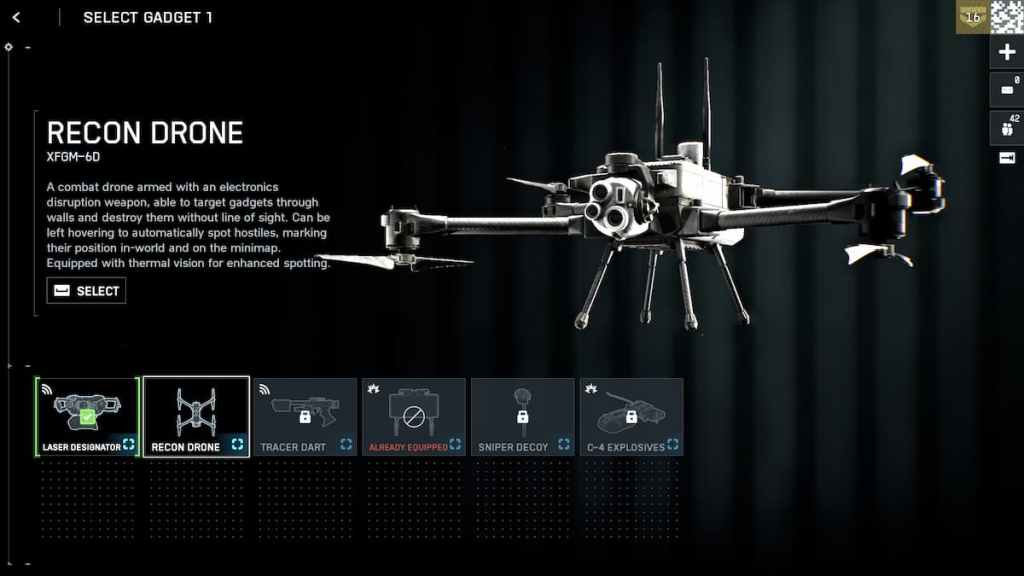 Um Drone Recon no Battlefield 6.