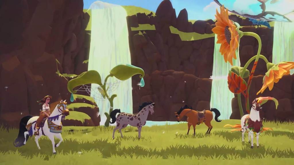 Cavalos no rancho Wishblossom no Disney Dreamlight Valley