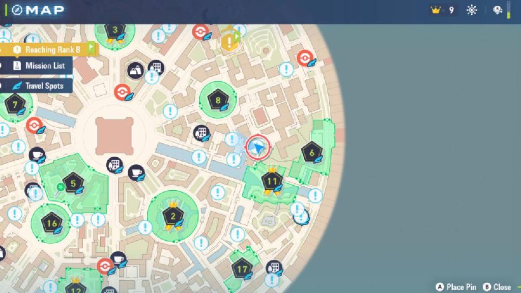 Um menu mostra onde em Pokémon Legends ZA encontrar a missão Furfrou