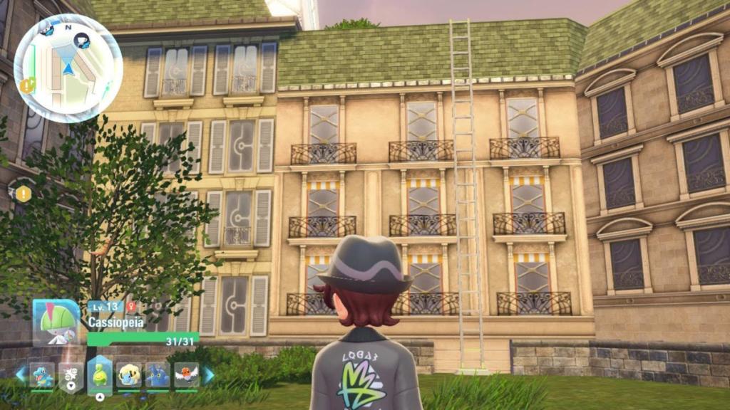 Uma escada no Setor Vert 2 que leva aos telhados em Pokémon Legends ZA