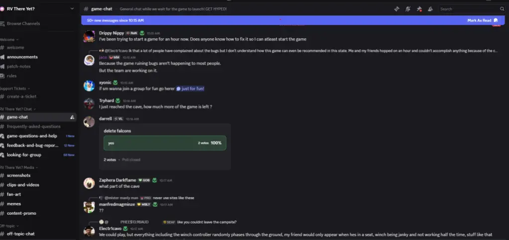 Servidor oficial do RV There Yet Discord
