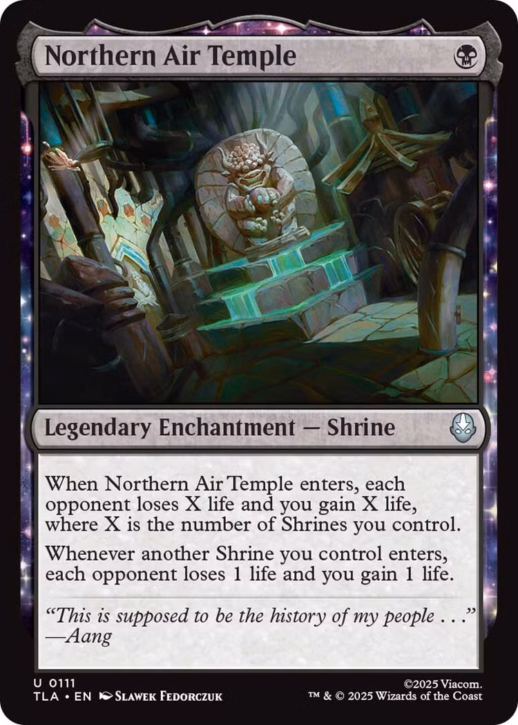 A carta Templo do Ar do Norte de Magic the Gathering Avatar the Last Airbender