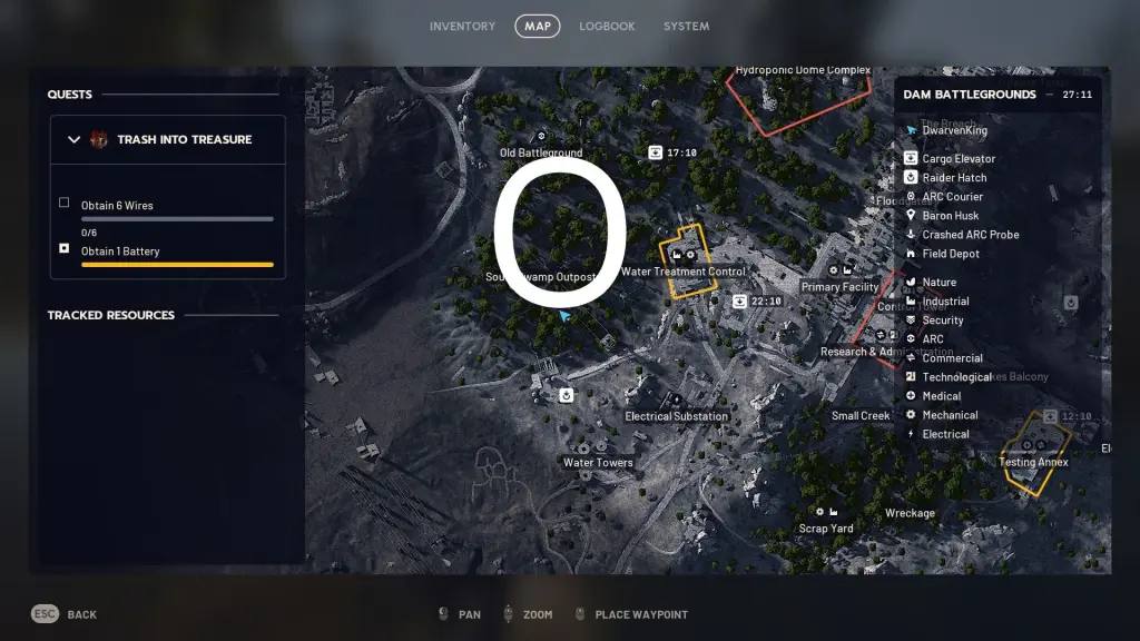Localização de limões e damascos em ARC Raiders