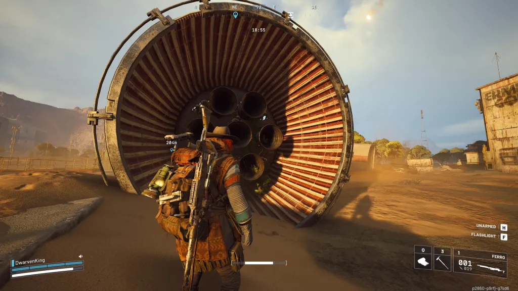 Um enorme propulsor de foguete abandonado em ARC Raiders.