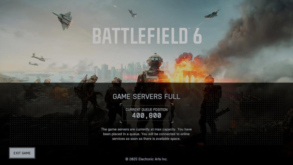 Fila do servidor Battlefield 6.