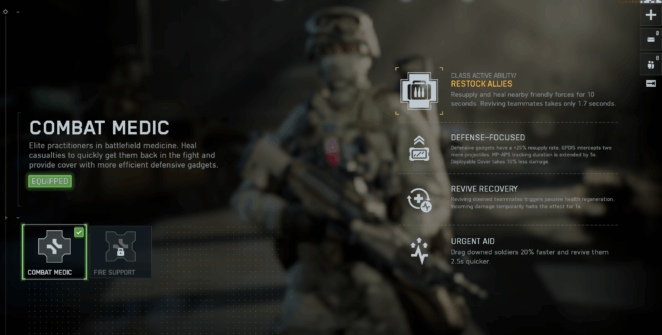 Especificação do Combat Medic no Battlefield 6