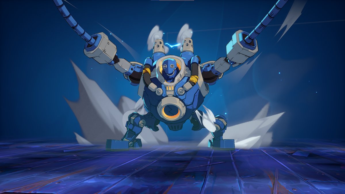 Blitzcrank usando um ataque especial em 2XKO