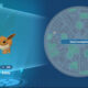 Um menu mostra as informações do Pokémon Eevee em Pokémon Legends: Za