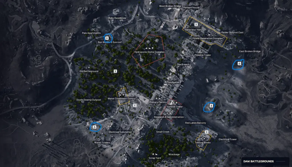 Locais de Raider Hatch em ARC Raiders