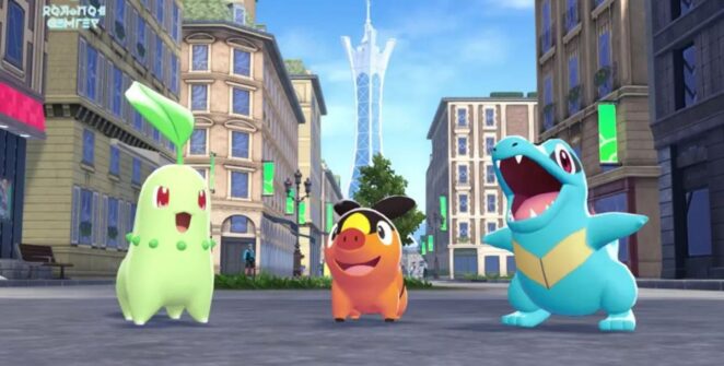 Chikorita, Tepig e Totodile na cidade de Lumiose