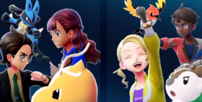 Treinadores de Pokémon com seus Pokémon na tela de recursos online do Legends: ZA
