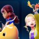 Treinadores de Pokémon com seus Pokémon na tela de recursos online do Legends: ZA
