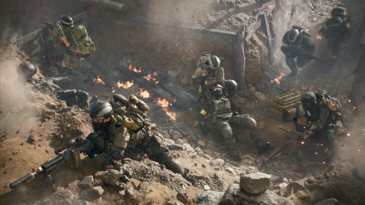 A cena de uma batalha em Battlefield 6
