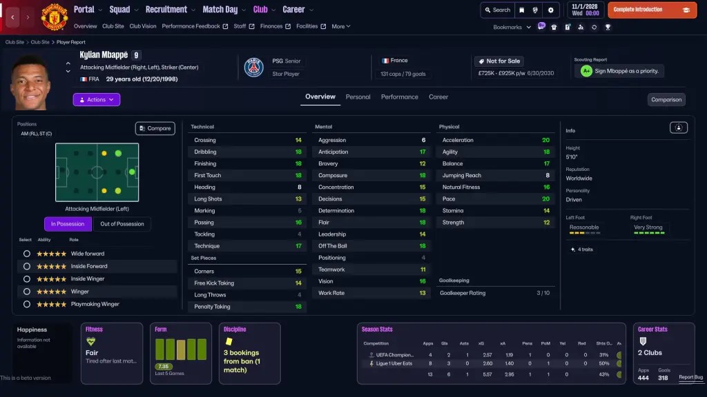 Kylian Mbappé no Football Manager 26