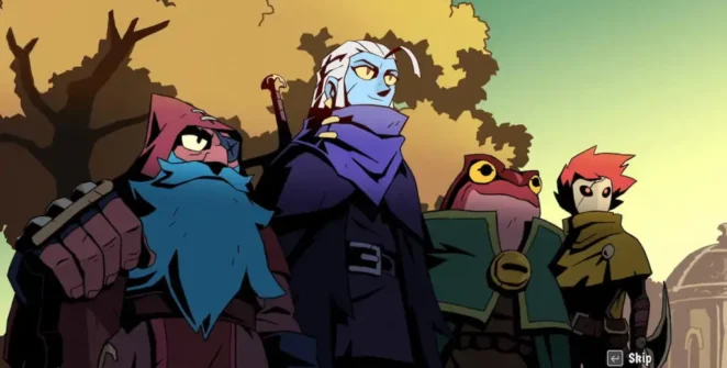 Absolum todos os quatro personagens jogáveis Karl, Galandra, Brome e Cider