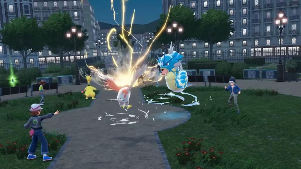 Pokémon lutando no modo Battle Royale de Pokémon Legends: ZA.