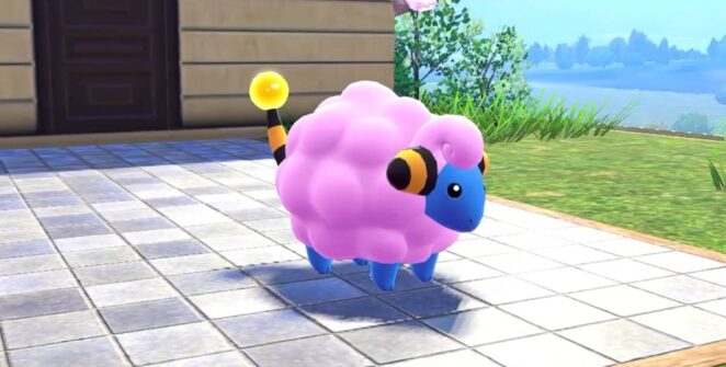 Shiny Mareep é mostrado em um telhado