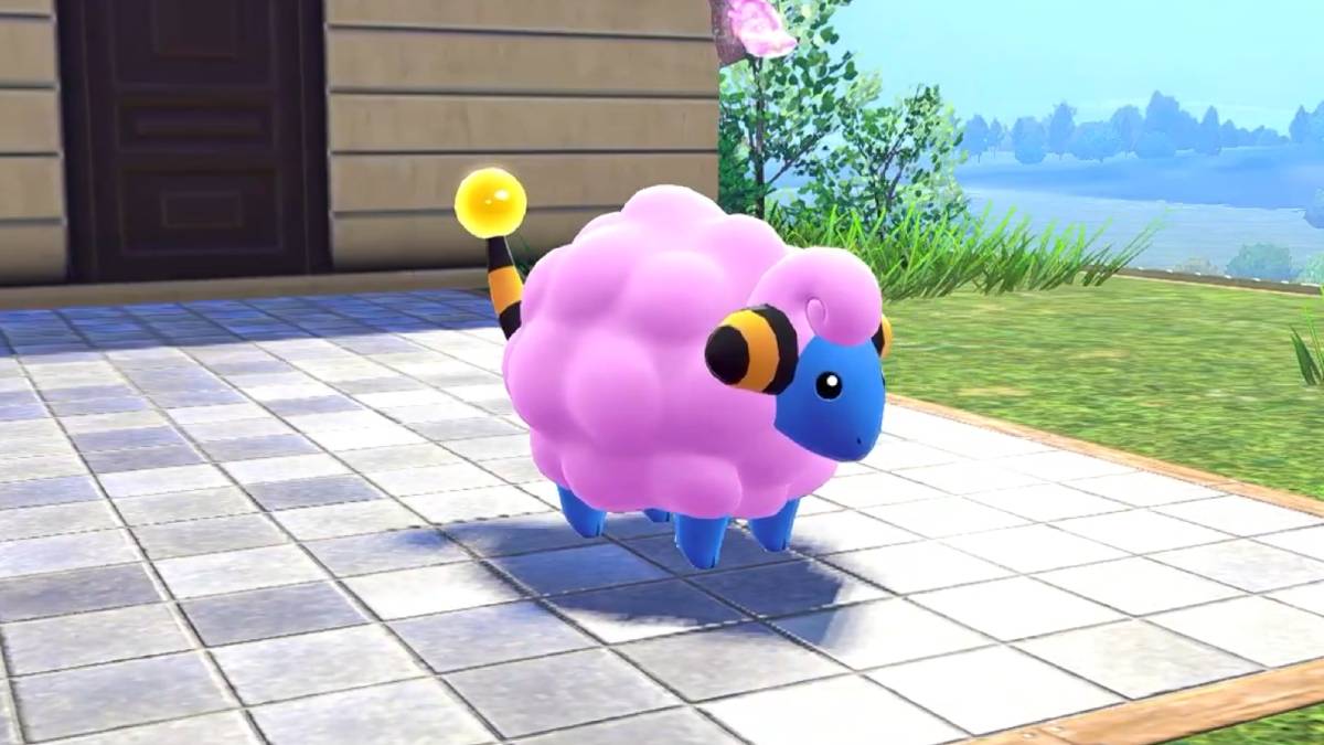 Shiny Mareep é mostrado em um telhado