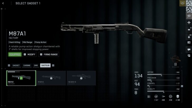 Espingarda M87A1 no Battlefield 6.