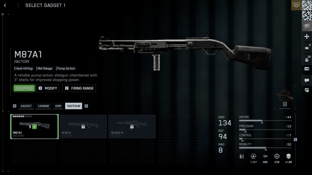 Espingarda M87A1 no Battlefield 6.