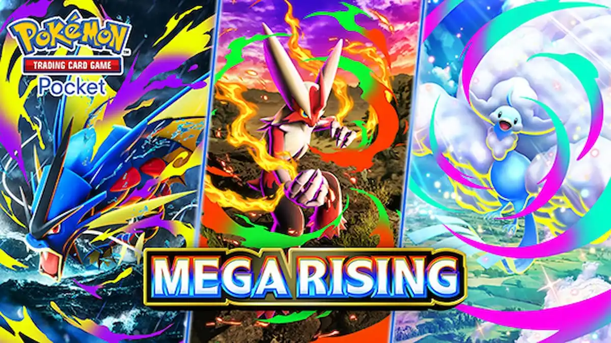 Imagem promocional da expansão Mega Rising no Pokémon TCG Pocket