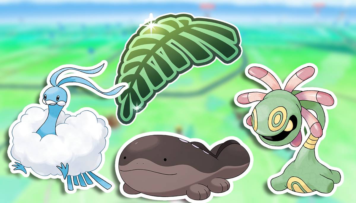 Os Pokémon Altaria, Clodsire e Cradilly estão todos visíveis, abaixo do ícone Pokémon Go Jungle Cup