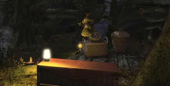 Um comerciante de Sylph no FFXIV