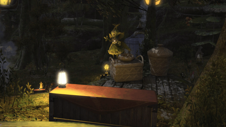 Um comerciante de Sylph no FFXIV