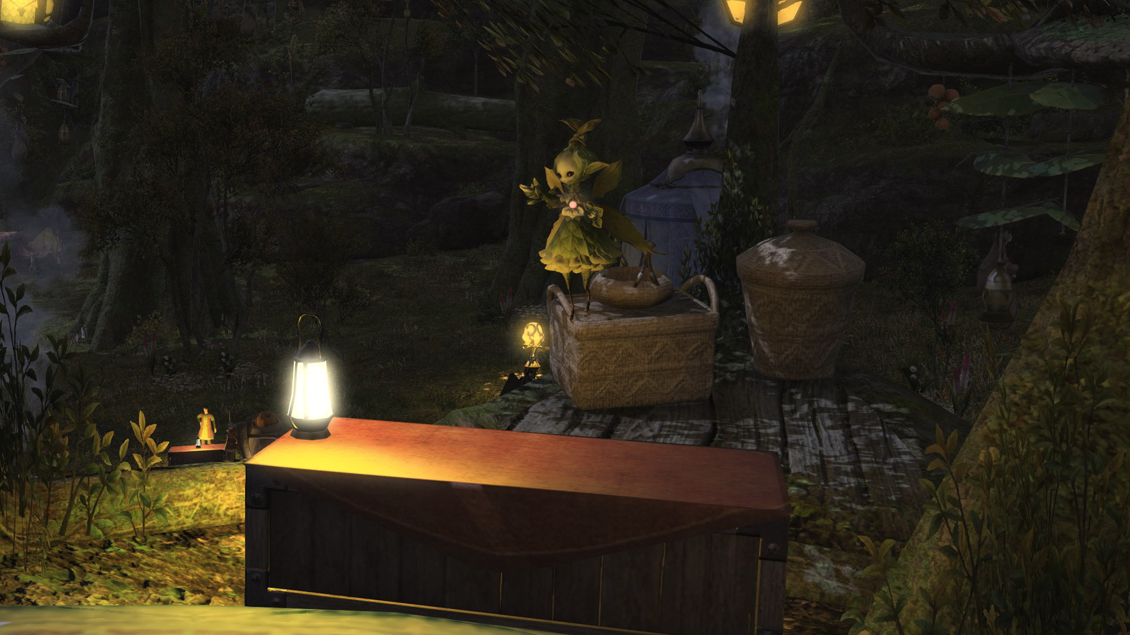 Um comerciante de Sylph no FFXIV