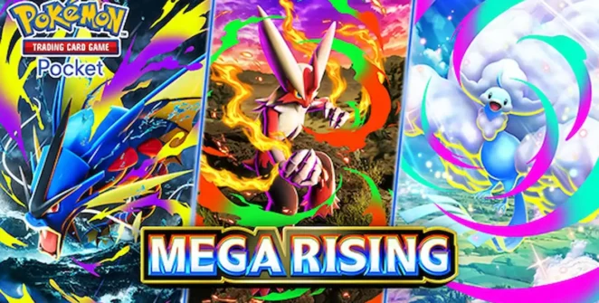 Imagem promocional da expansão Mega Rising no Pokémon TCG Pocket