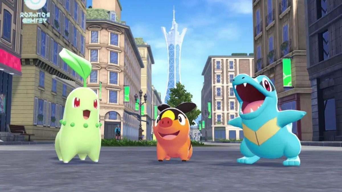 Chikorita, Tepig e Totodile na cidade de Lumiose