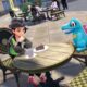 Totodile com os personagens dos jogadores em Legends ZA