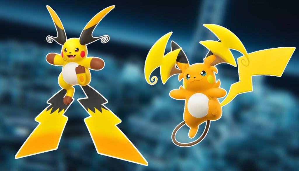 A arte principal mostra Mega Raichu X e Mega Raichu Y