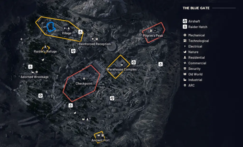 Localização da vila em ARC Raiders