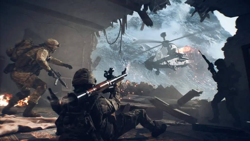 Battlefield 6 mirando RPG em um helicóptero