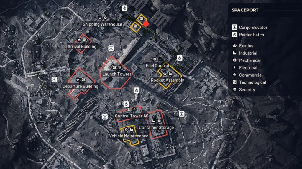 Localização da North Trench Tower no Spaceport em ARC Raiders