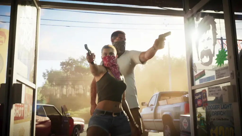 Uma imagem dos personagens principais do GTA 6.
