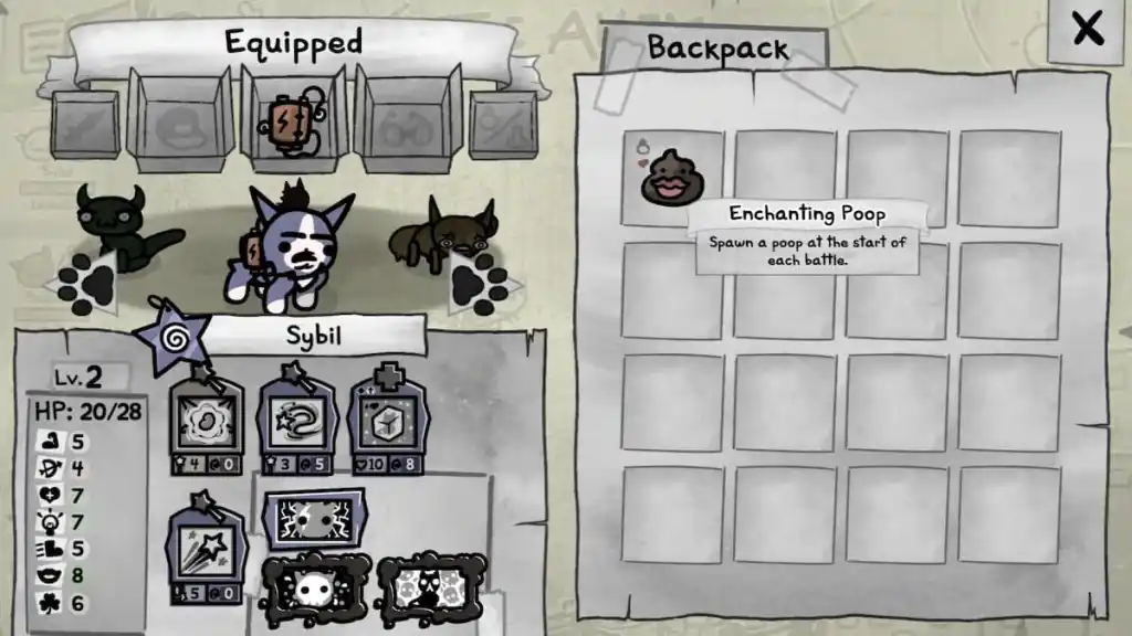 O item Cocô Encantador em Mewgenics.