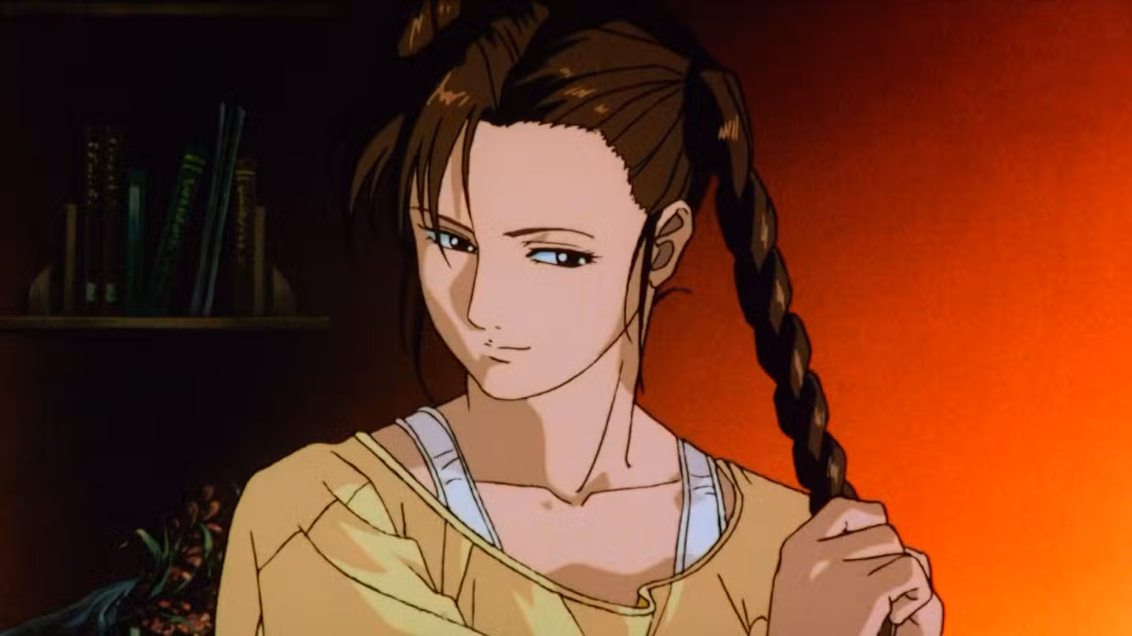 Chun-Li enrolando o cabelo de Street Fighter 2 The Animated Movie