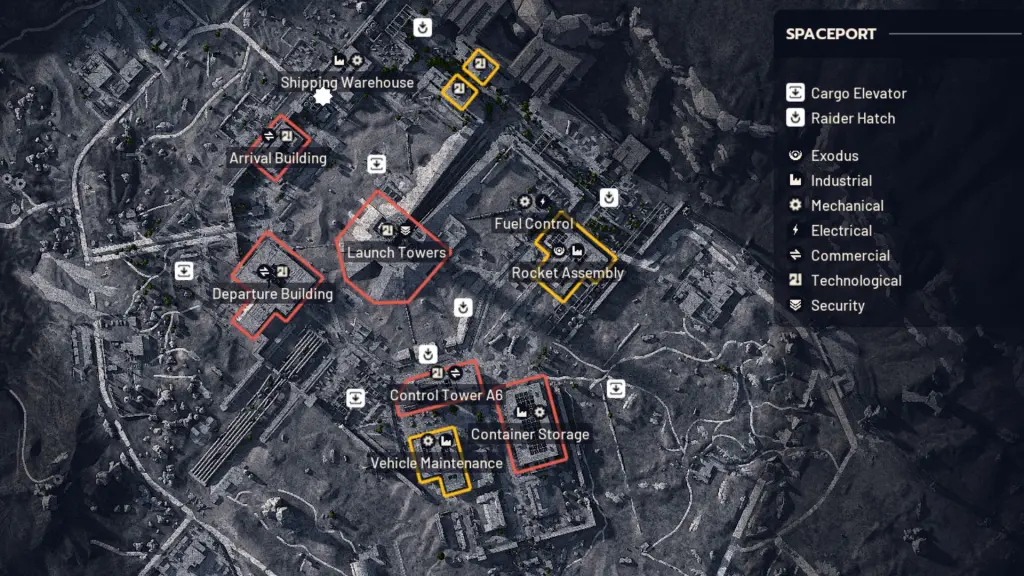 Localização do armazém do espaçoporto em ARC Raiders