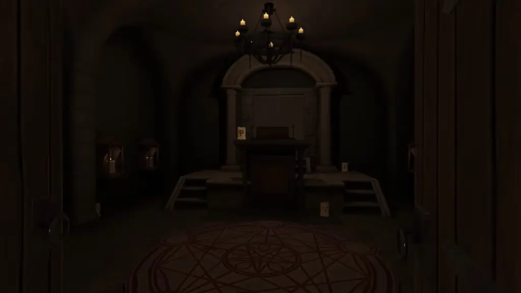 A Capela com pentagrama no chão
