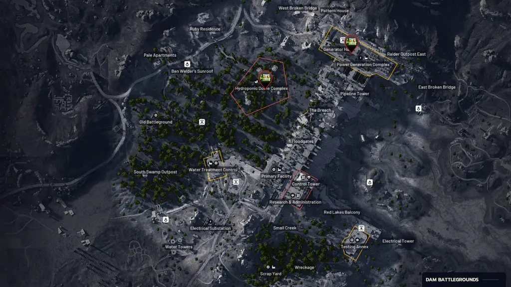 Localização de baterias industriais em Dam Battlegrounds