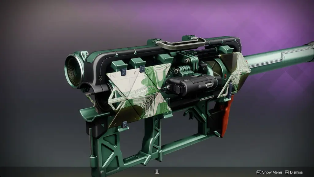 Folded Root, um lançador de foguetes inspirado em Warmind com o brilho camuflado do Call to Arms Holofoil.