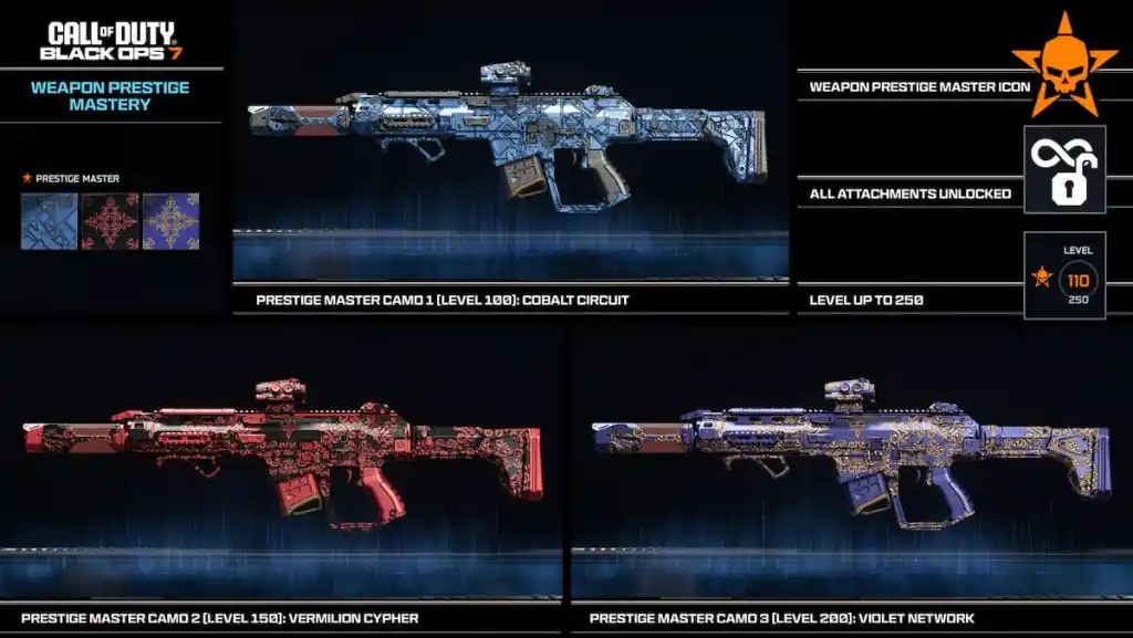 Maestria de Prestígio de Arma BO7
