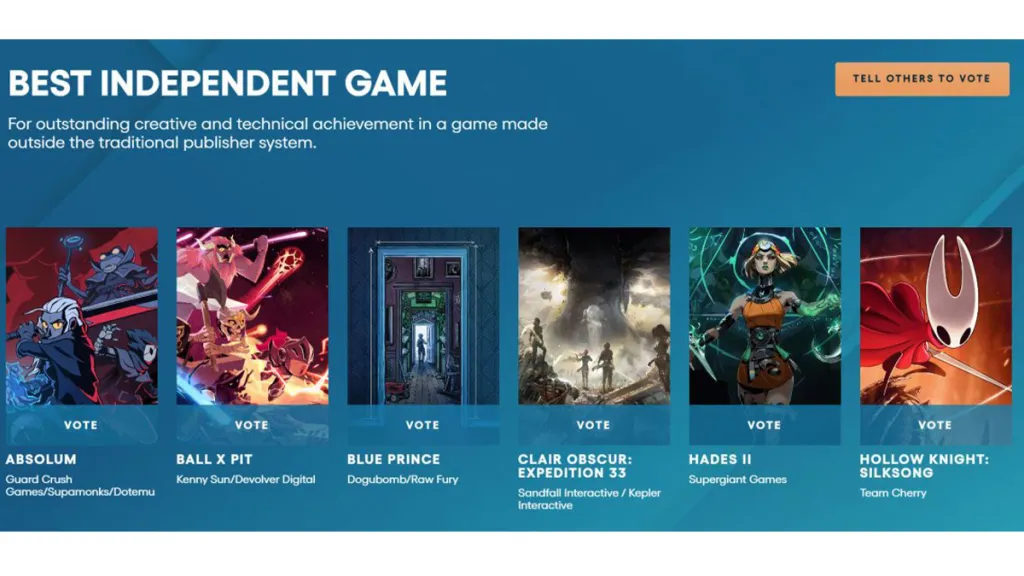 Os indicados para Melhor Jogo Independente no The Game Awards