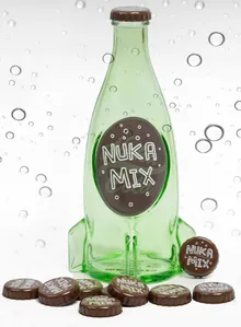 Frasco e tampas de vidro Fallout Nuka Mix