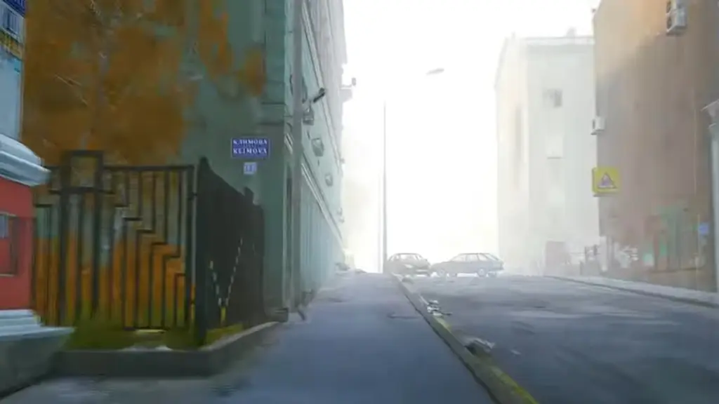 Beco que leva aos laboratórios