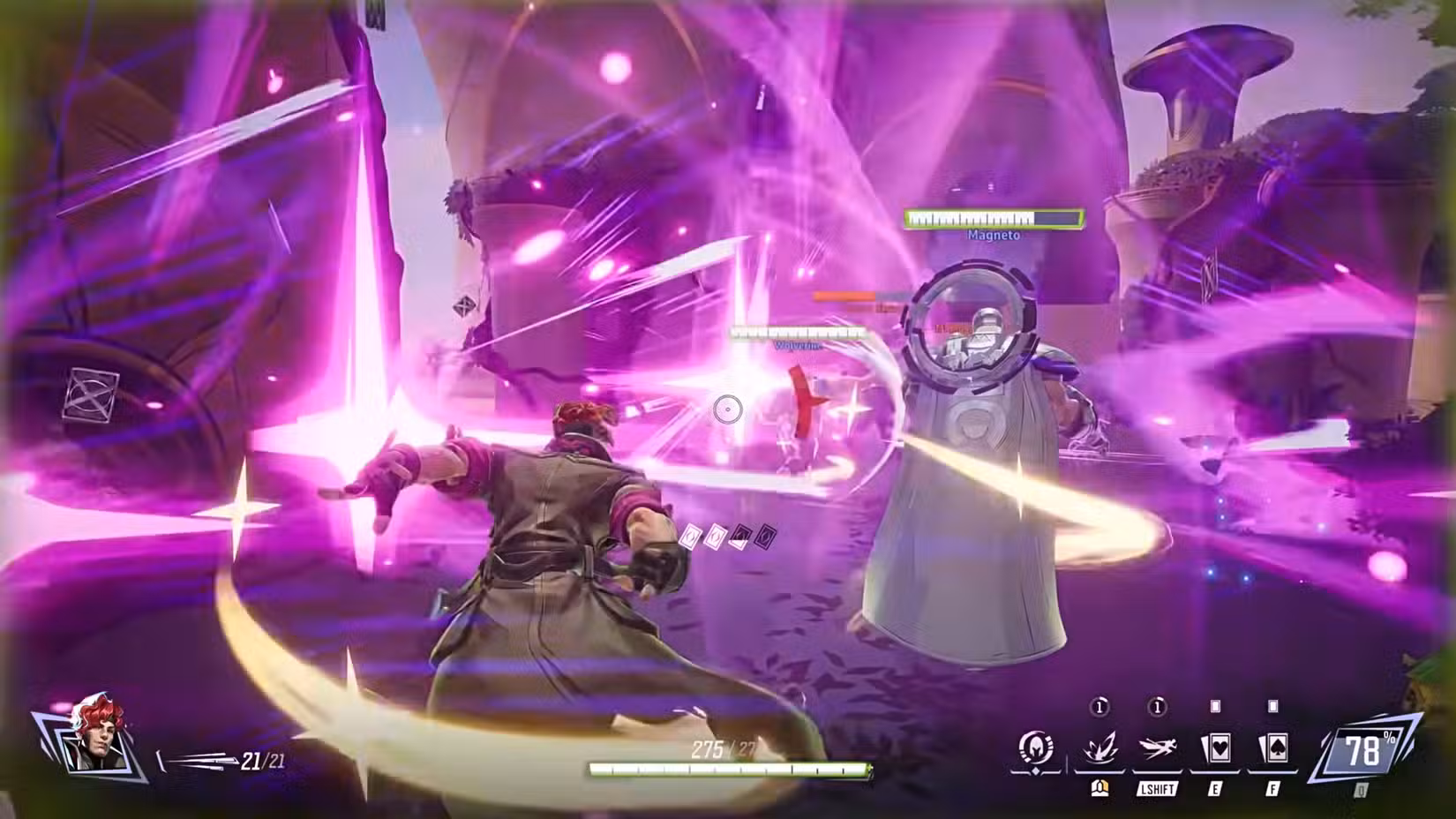 Gambit usando uma habilidade de salto de cura em Marvel Rivals